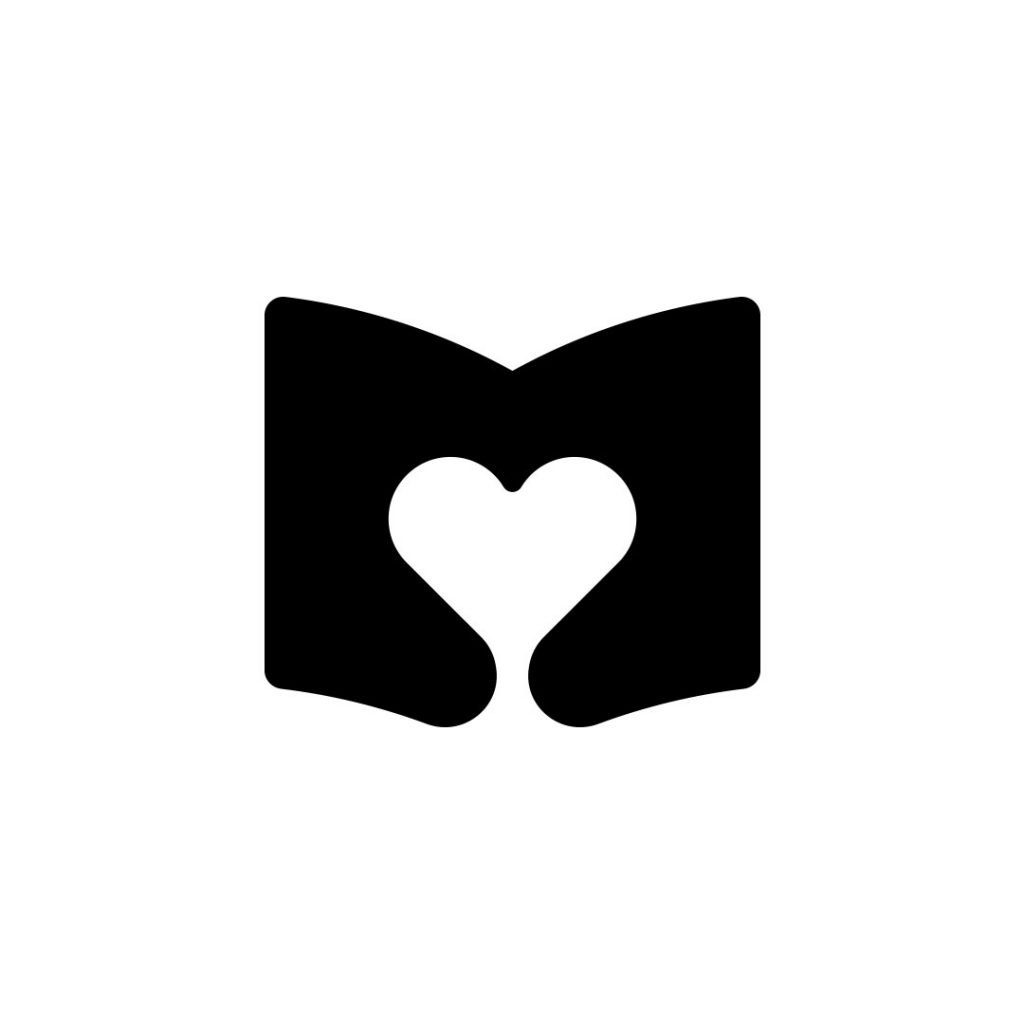 Book and heart logo